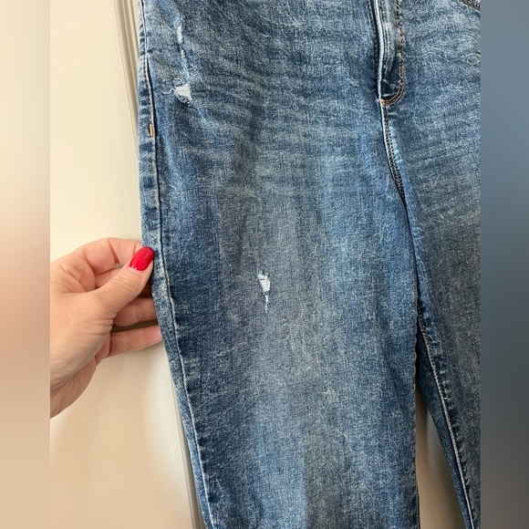 Banana Republic Medium Wash Distressed Skinny Jeans Women’s Size 8 - Picture 7 of 16